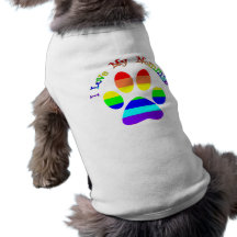 J'aime mon tee - shirt de chien de gay pride de mè manteau pour animal domestique