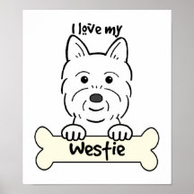 J'aime mon Westie Affiche