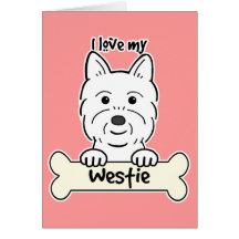 J'aime mon Westie Carte De Vœux