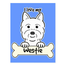 J'aime mon Westie Cartes Postales