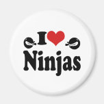 J'aime Ninjas Aimant Pour Réfrigérateur