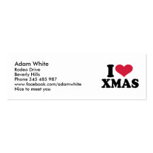 J'aime Noël de Noël Modèle De Carte De Visite