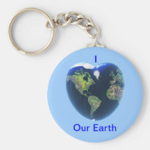 J'aime notre keychain de la terre porte-clés