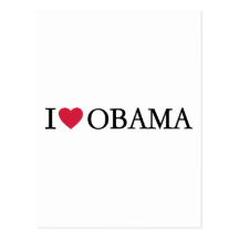 J'aime Obama Carte Postale