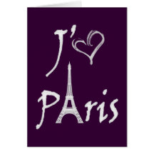 j'aime Paris Carte De Vœux