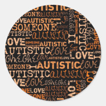 J'aime quelqu'un autiste adhésifs ronds