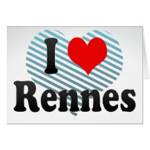 J'aime Rennes, France Carte De Vœux