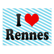 J'aime Rennes, France Carte Postale