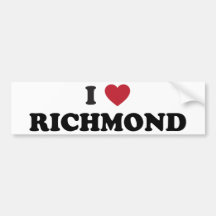 J'aime Richmond la Virginie Autocollant Pour Voiture
