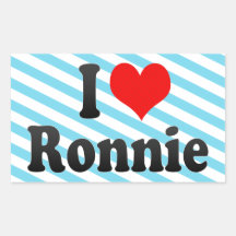 J'aime Ronnie Stickers En Rectangle