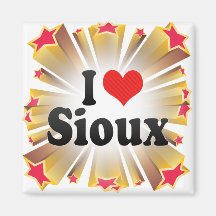 J'aime Sioux Magnets Pour Réfrigérateur
