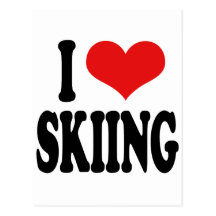 J'aime skier cartes postales