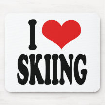 J'aime skier tapis de souris