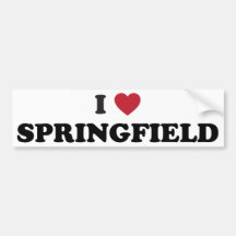 J'aime Springfield le Massachusetts Adhésifs Pour Voiture