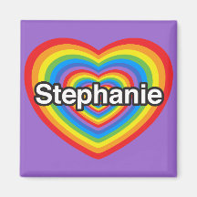 J'aime Stephanie. Je t'aime Stephanie. Coeur Magnets Pour Réfrigérateur