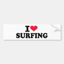 J'aime surfer autocollants pour voiture