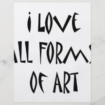 J'aime toutes les formes d'art prospectus avec motif