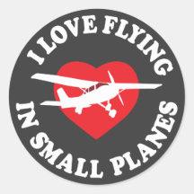 J'aime voler dans de petits avions autocollants