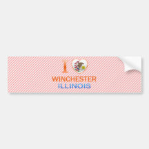 J'aime Winchester, IL Autocollants Pour Voiture