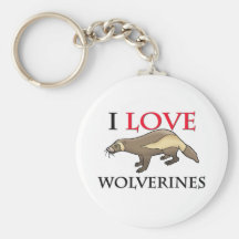 J'aime Wolverines Porte-clef