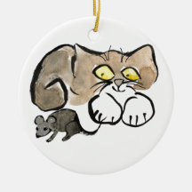 James has a Mouse by it's Tail Christmas Ornament