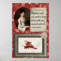 Jane Austen écrivant la copie inspirée Posters