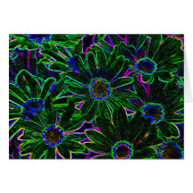 Jardin au néon 6 cartes de vœux