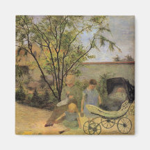 Jardin dans la rue Carcel - Paul Gauguin Magnets Pour Réfrigérateur