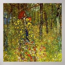Jardin de ferme avec le crucifix par Gustav Klimt Posters