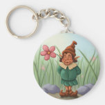jardin de gnome de fleur porte-clefs