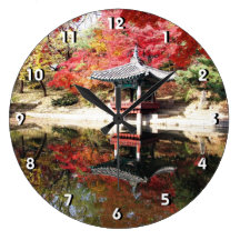 Jardin de Japonais d'automne de Séoul Horloge Murale