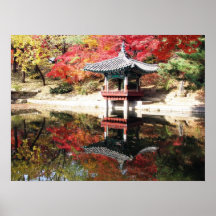 Jardin de Japonais d'automne de Séoul Posters