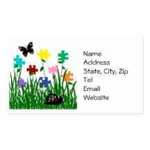 Jardin de puzzle avec des cartes de visite d'insec carte de visite