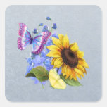 Jardin de tournesol de papillon adhésifs
