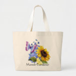 Jardin de tournesol de papillon sac fourre-tout