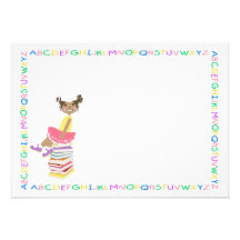 Jardin d'enfants de frontière d'alphabet ou Gradua Invitations Personnalisées