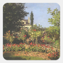 Jardin fleurissant chez Sainte-Adresse par Claude  Autocollant Carré