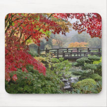 Jardin japonais dans l'automne Mousepad Tapis De Souris