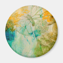 "Jardin mystique - collection de papillons d'or" Magnets Pour Réfrigérateur