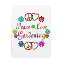 JARDINAGE D'AMOUR DE PAIX MAGNETS EN RECTANGLE