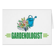 Jardinier humoristique, faisant du jardinage cartes de vœux