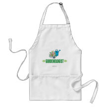 Jardinier humoristique, faisant du jardinage tablier
