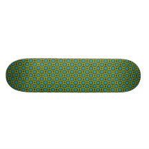 Jaune avec la turquoise et le blac plateau de planche à roulettes