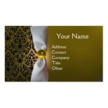 Jaune blanc de noir de ruban de MONOGRAMME de DAMA Modèles De Cartes De Visite