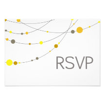 Jaune blanc élégant des brins RSVP Cartons D'invitation