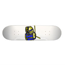 Jaune bleu graphique de piège à l'envers de Tom Plateaux De Planche À Roulettes