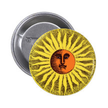 Jaune céleste vintage Sun hippie heureux de sourir Pin's Avec Agrafe
