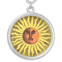 Jaune céleste vintage Sun hippie heureux de sourir Bijouterie