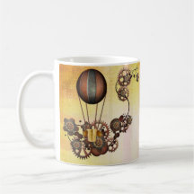Jaune d'antiquité de ballon de Steampunk Mugs