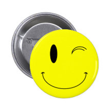 Jaune de KRW clignant de l'oeil le visage souriant Badges Avec Agrafe